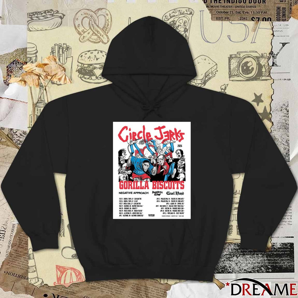 Circle Jerks and Gorilla Biscuits 2026 February 25 Club Quattro Shibuya Tokyo Japan Low Tix Poster t-shirt