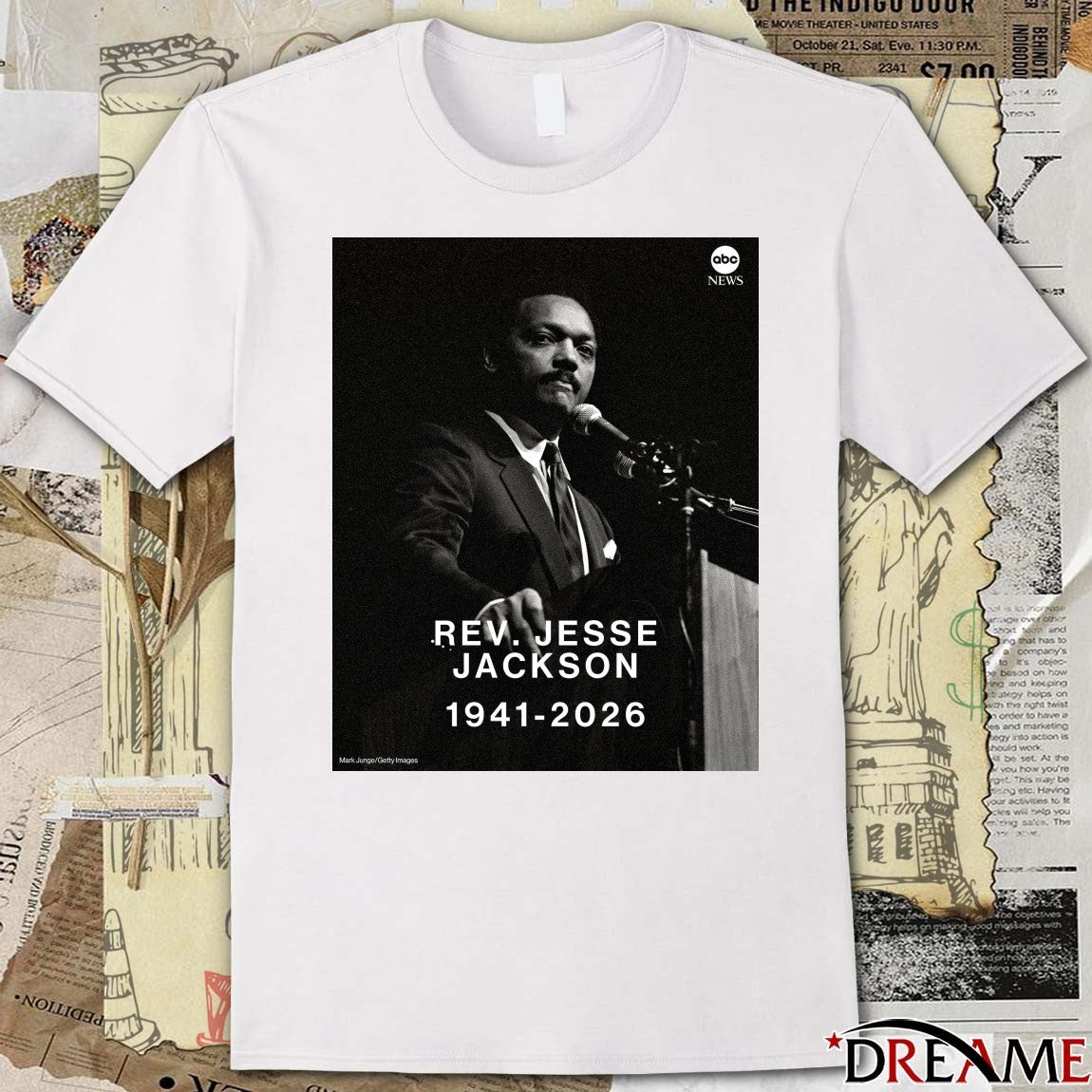 Civil rights icon and two-time presidential candidate Rev. Jesse Jackson 1941-2026 t-shirt