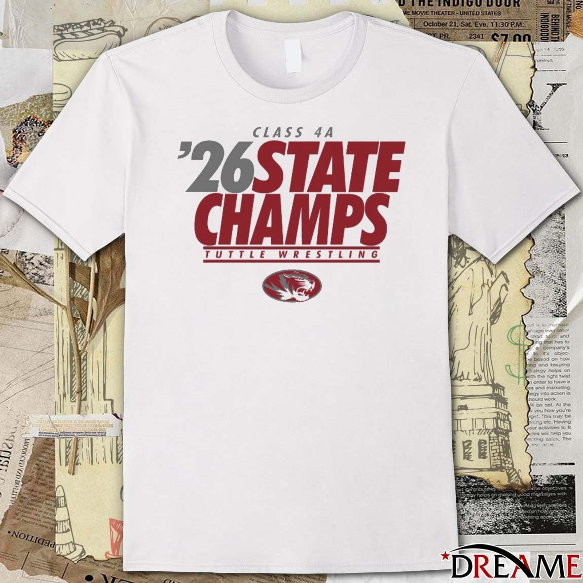 Class 4A 2026 State Champion Tuttle High School Wrestling t-shirt