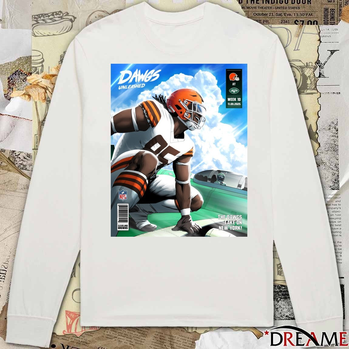 Cleveland Browns vs New York Jets Week 10 09 November 2025 The Dawgs Take On New York Poster t-shirt
