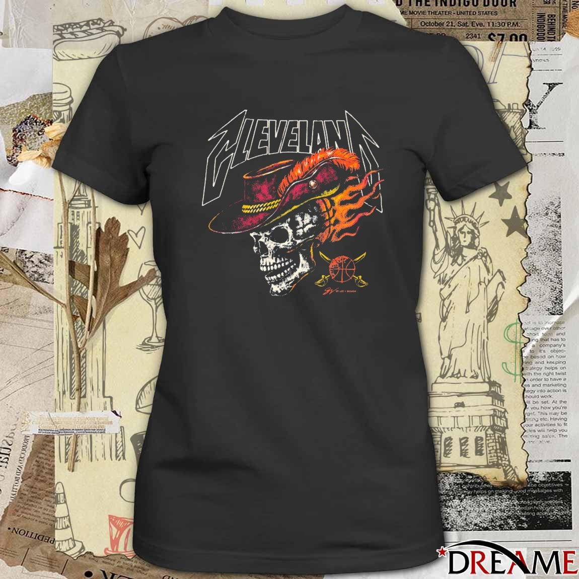 Cleveland Cavaliers Basketball Skull Flames 2025 t-shirt