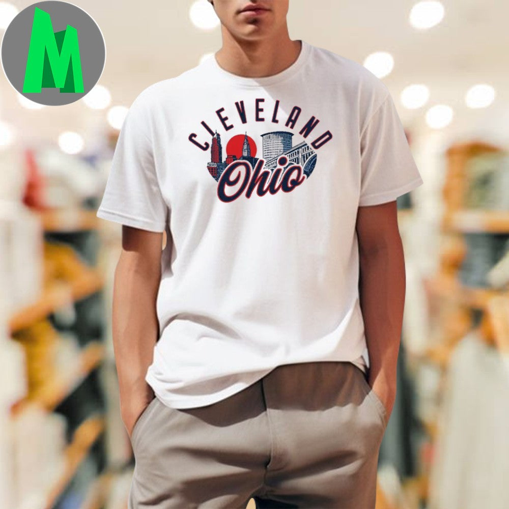 Cleveland Ohio USA City Skyline T-Shirt Graphic Tee