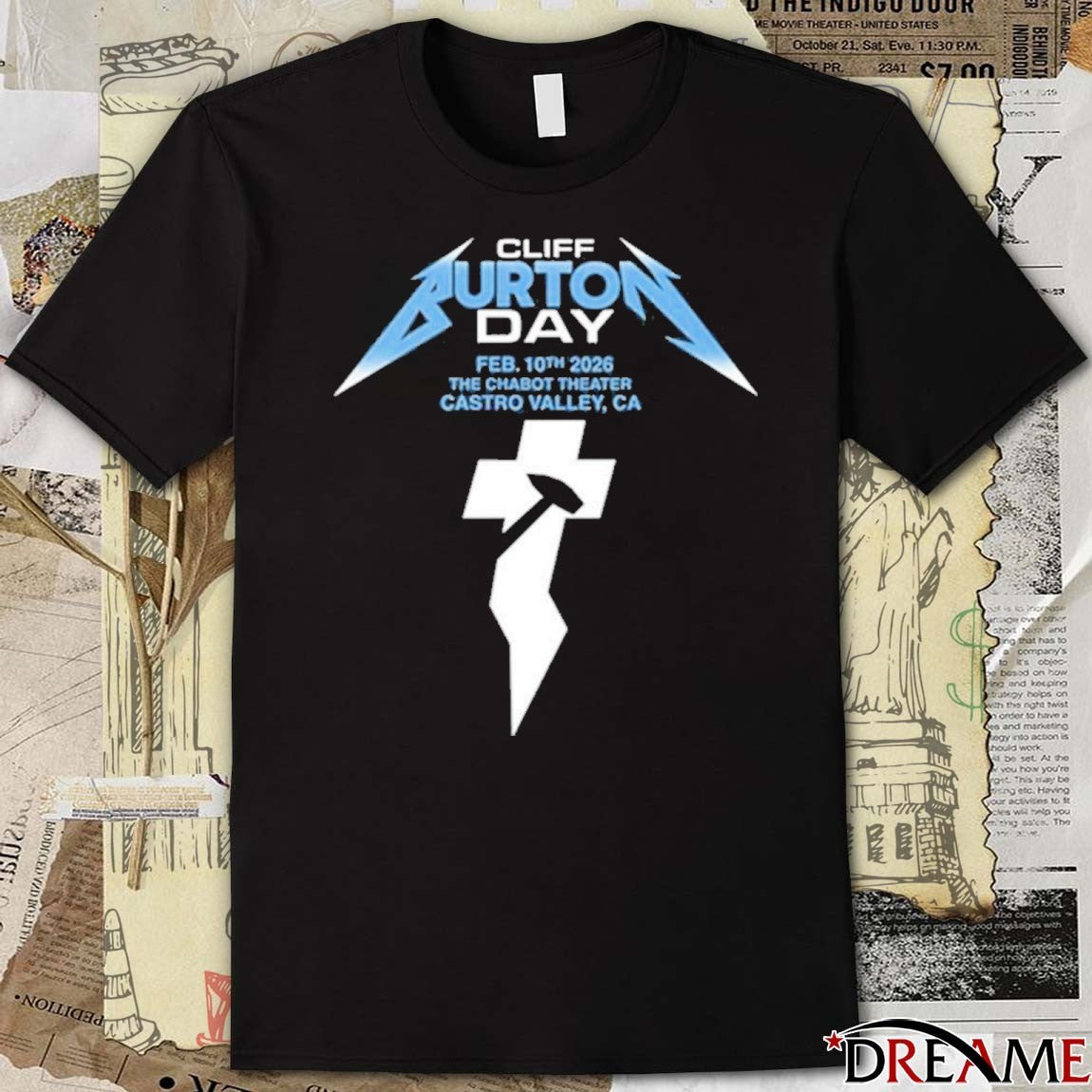Cliff Burton Day February 10th 2026 The Chabot Theater Castro Valley CA t-shirt