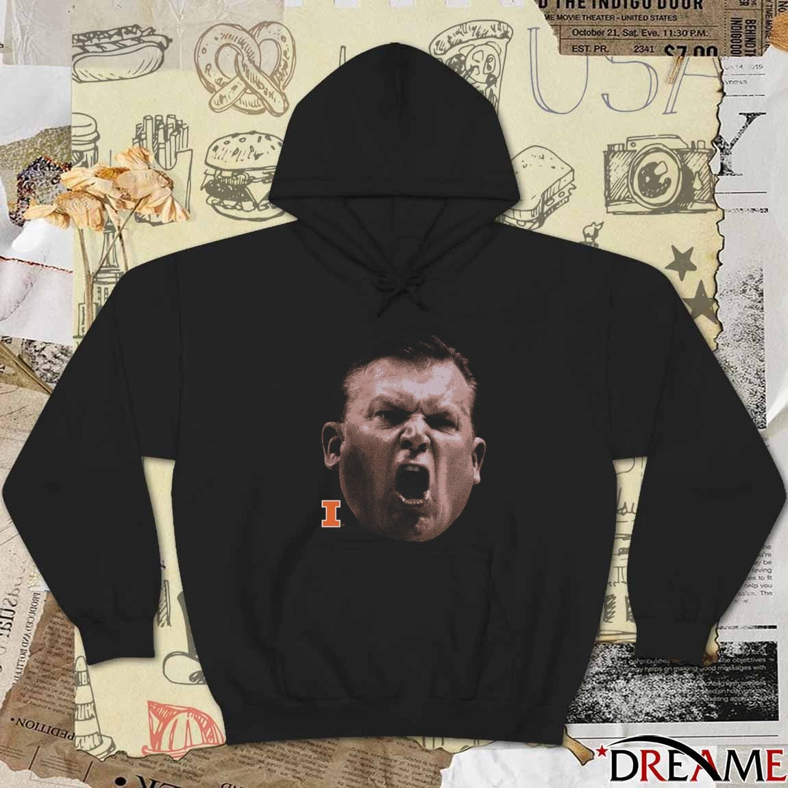 Coach Brad Underwood Illinois Fighting Illini Underwood Big Head 2026 t-shirt