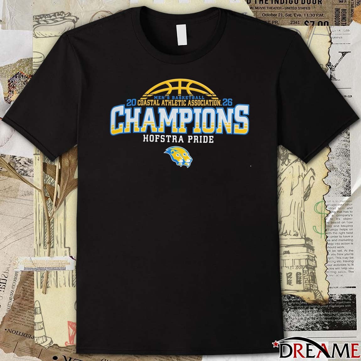 Coastal Athletic Association CAA Champions Hofstra Pride men’s basketball t-shirt