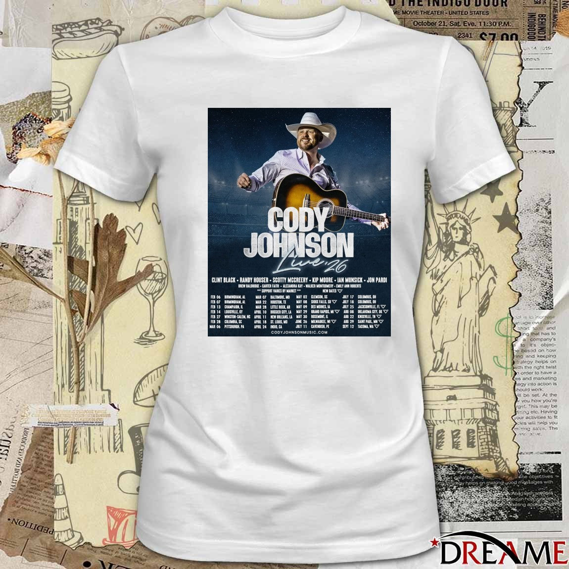 Cody Johnson Live ’26 Tour February 6 to September 12 Poster t-shirt