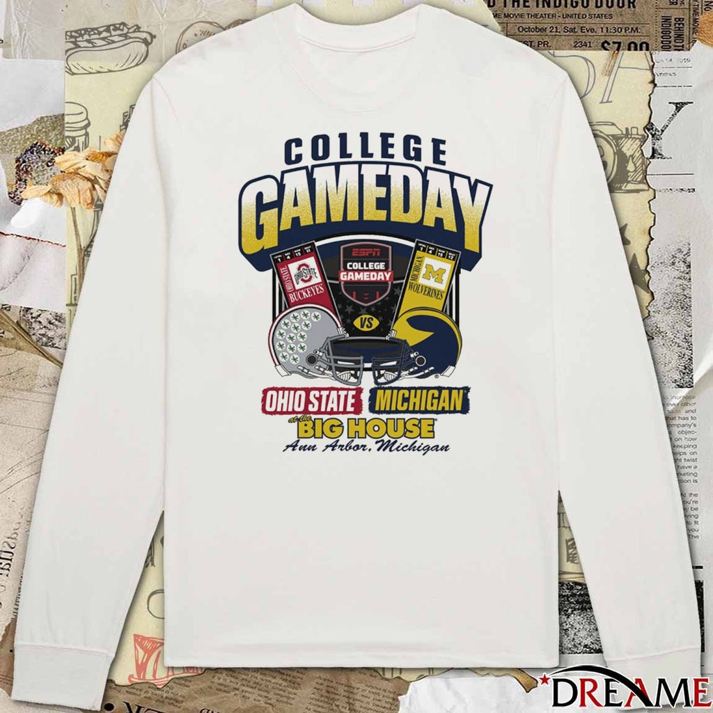 College Gameday Michigan Wolverines Vs Ohio State Live From The Big House Ann Arbor, Michigan t-shirt
