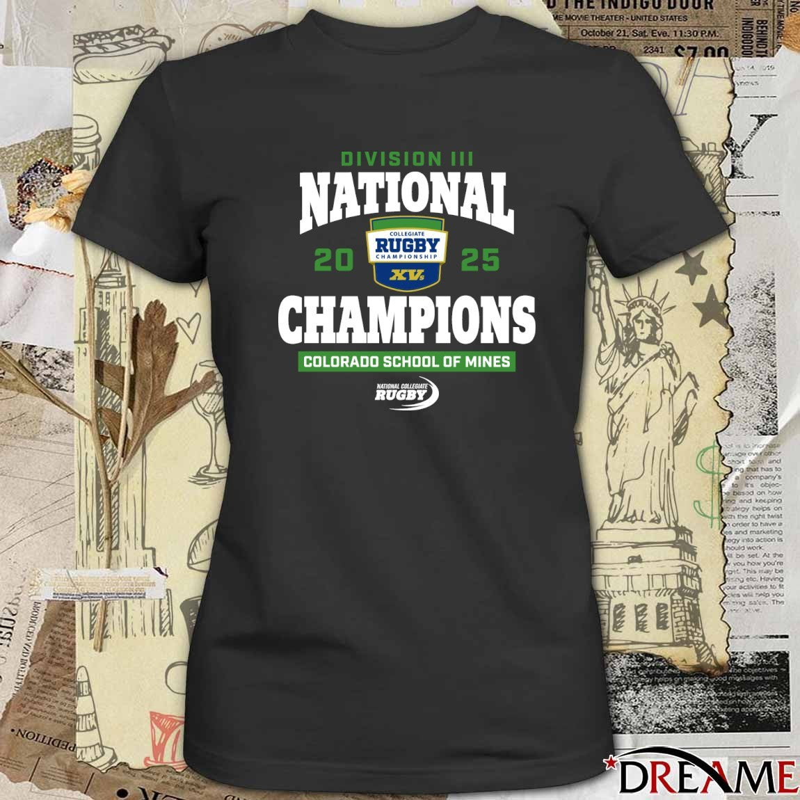 Colorado School of Mines 2025 Rugby Championship Division III National Champions t-shirt