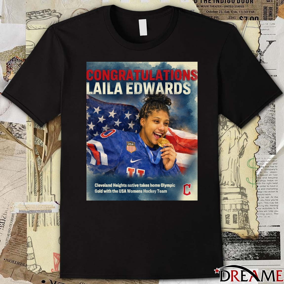 Congratulations Laila Edwards Cleveland Heights Native Takes Home Olympic Gold With The Usa Womens Hockey Team t-shirt