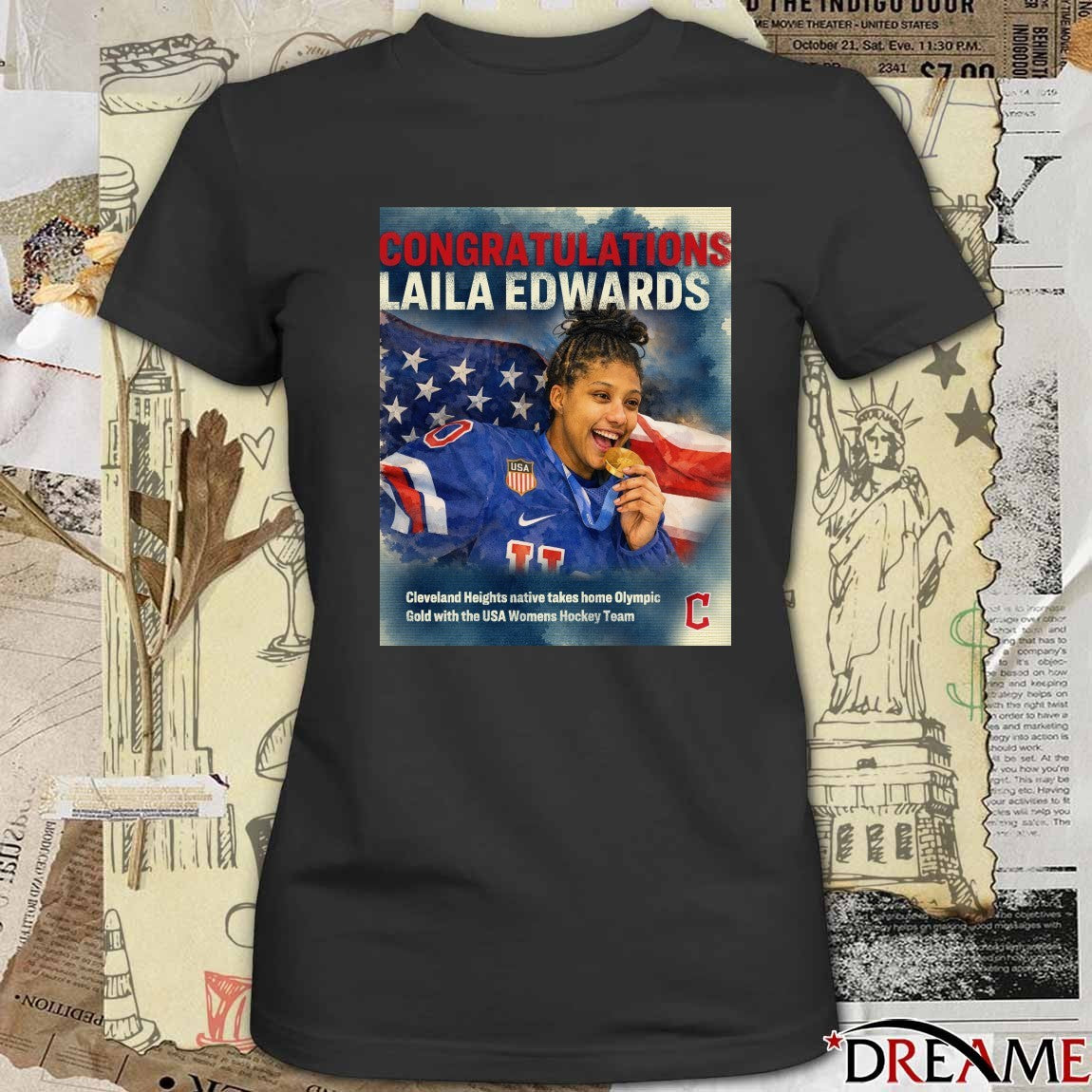 Congratulations Laila Edwards Cleveland Heights Native Takes Home Olympic Gold With The Usa Womens Hockey Team t-shirt