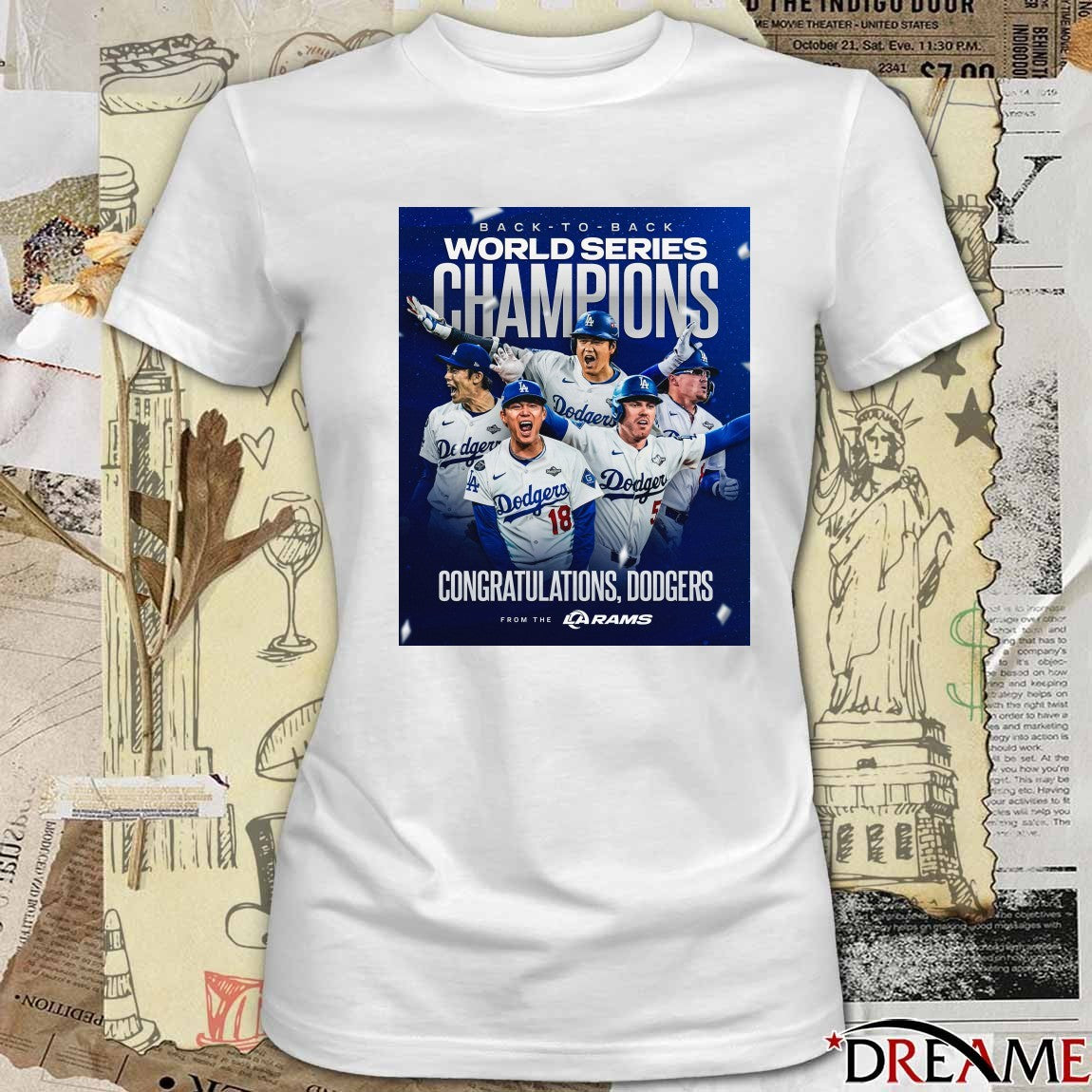Congratulations Los Angeles Dodgers Back-To-Back World Series Champions 2025 From The LA Rams Poster t-shirt