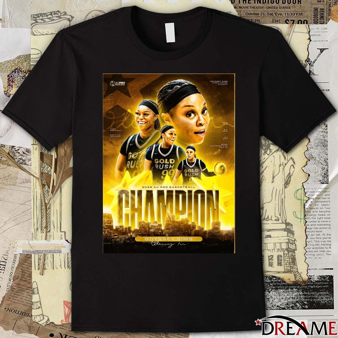 Congratulations Odyssey Sims 2026 AU Pro Basketball Champion Signature Poster t-shirt