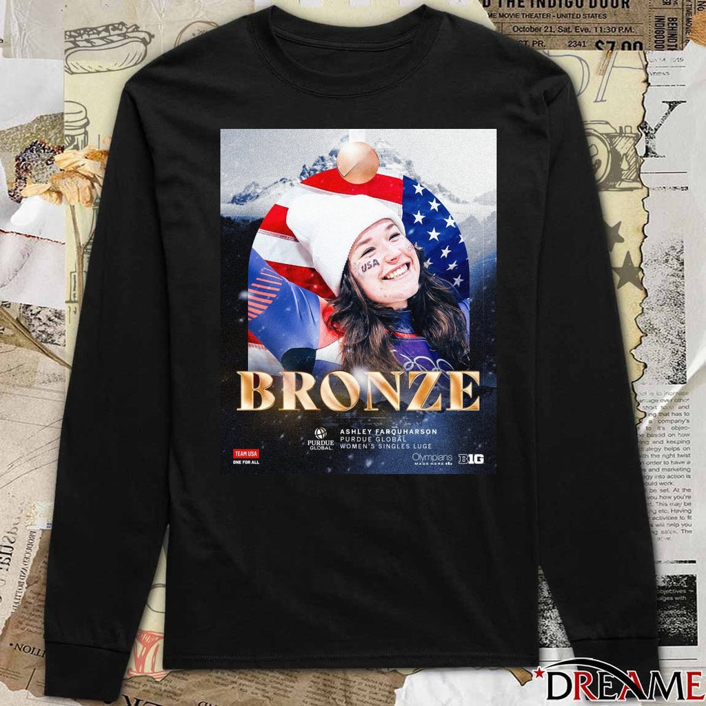 Congratulations To Ashley Farquharson Purdue Global Women’s Singles Luge Bronze Poster t-shirt