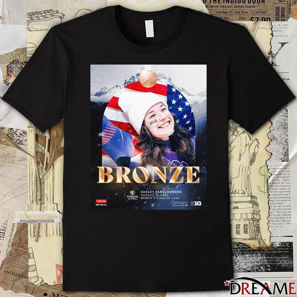 Congratulations To Ashley Farquharson Purdue Global Women’s Singles Luge Bronze Poster t-shirt