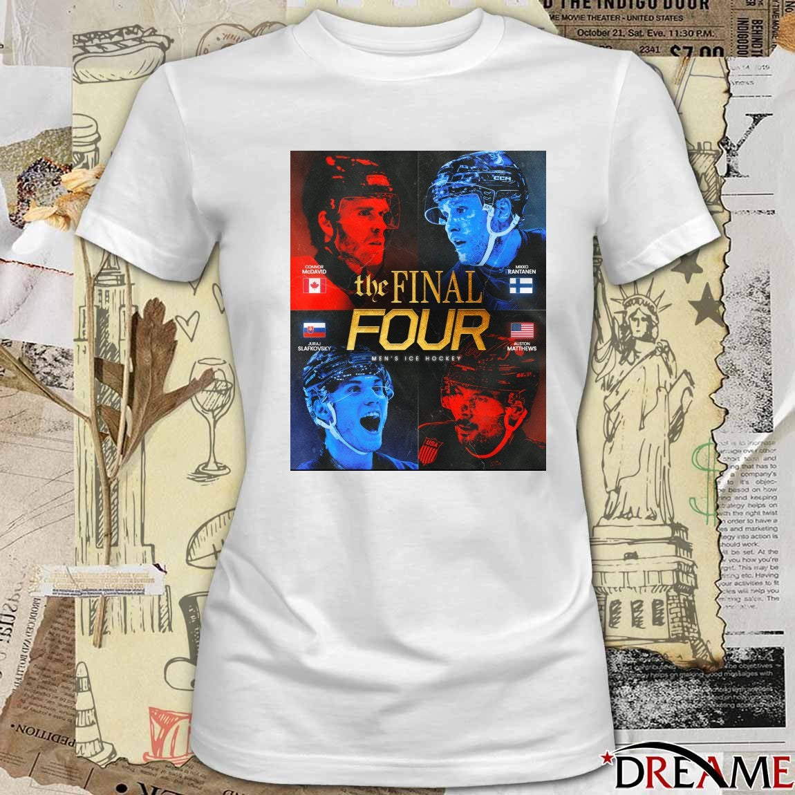 Connor Mcdavid Mikko Rantanen Juraj Slafkovsky Auston Matthews The Final Four Men’s Ice Hockey t-shirt