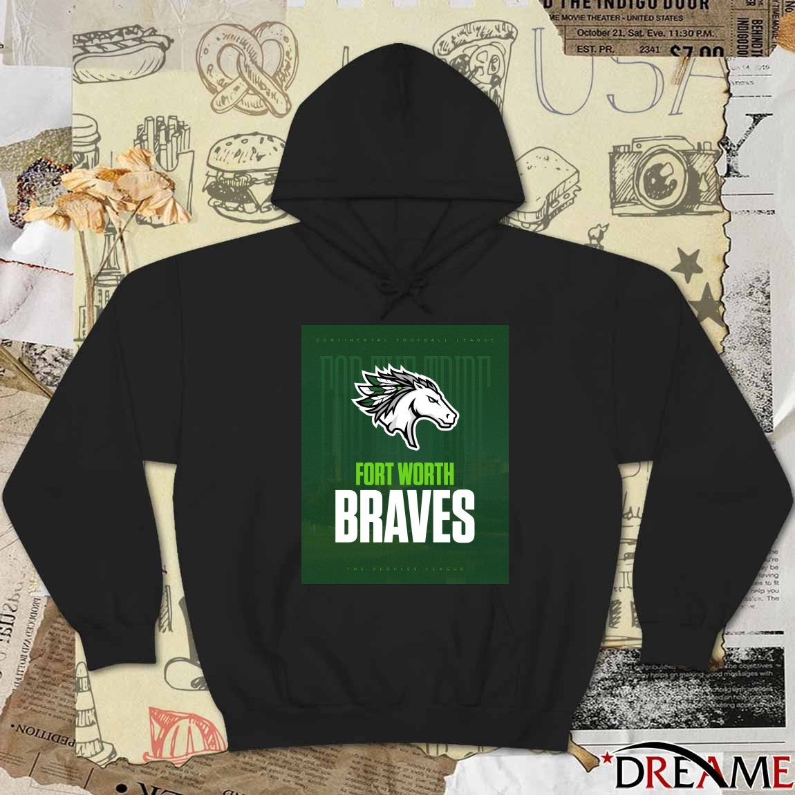 Continental Football League Fort Worth Braves The Peoples League Poster t-shirt