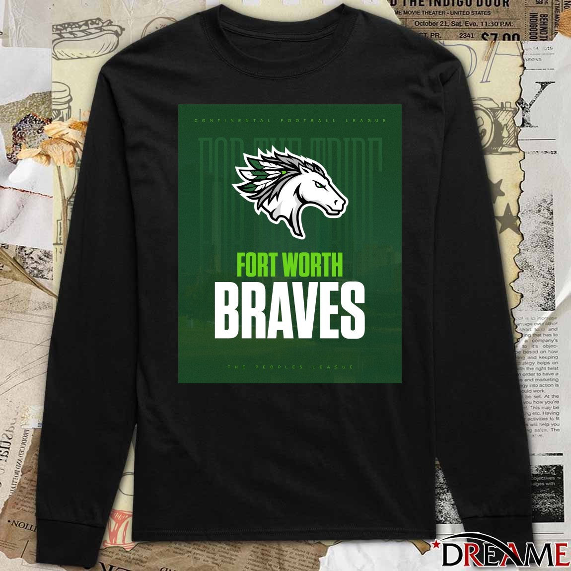 Continental Football League Fort Worth Braves The Peoples League Poster t-shirt
