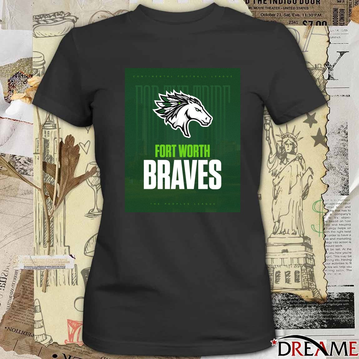 Continental Football League Fort Worth Braves The Peoples League Poster t-shirt