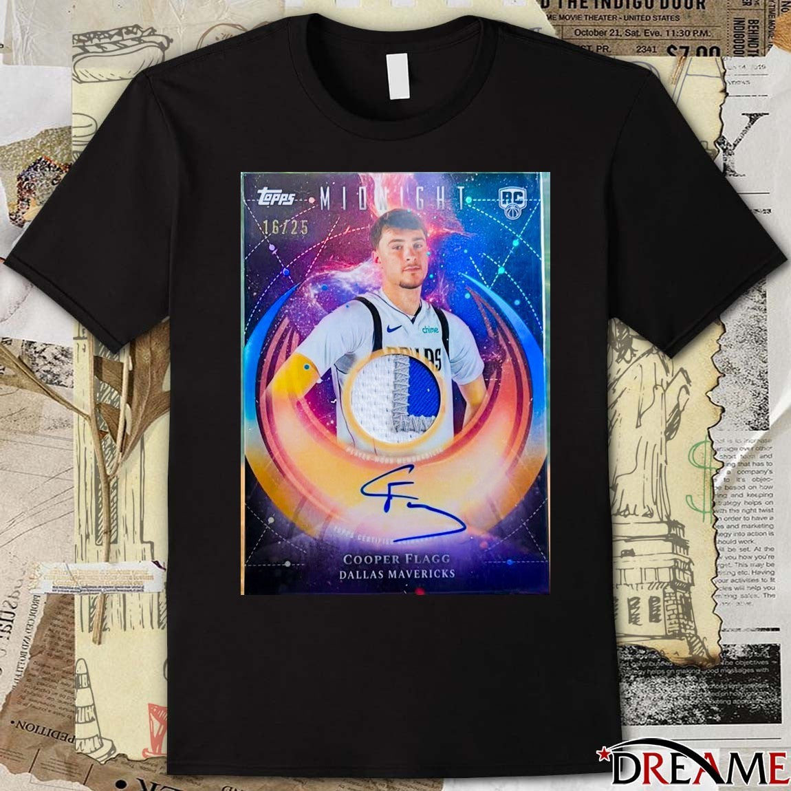 Cooper Flagg Dallas Mavericks Midnights Topps Signature Card t-shirt