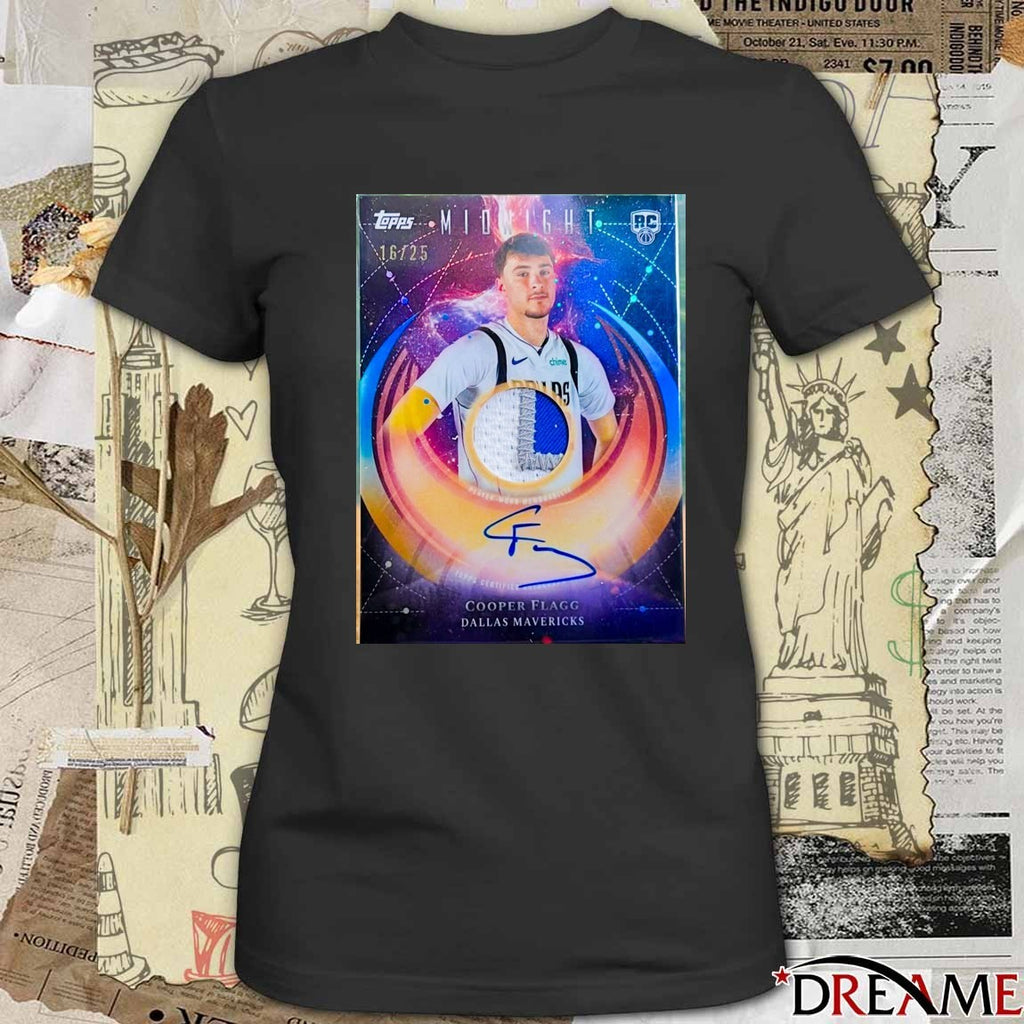 Cooper Flagg Dallas Mavericks Midnights Topps Signature Card t-shirt