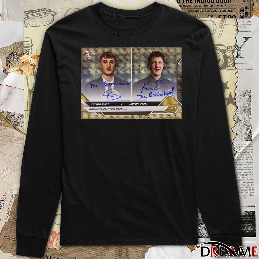 Cooper Flagg Kon Knueppel First Duke Duo Drafted Top 5 Since 2019 Signatures Topps t-shirt