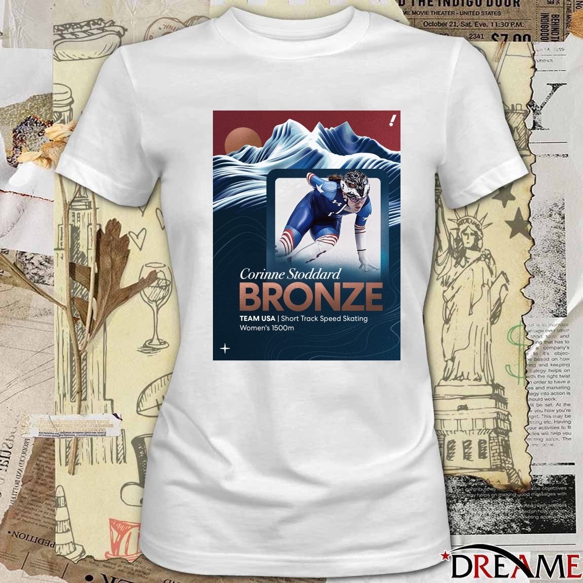 Corinne Stoddard BRONZE TEAM USA Short Track Speed Skating Women’s 1500m t-shirt