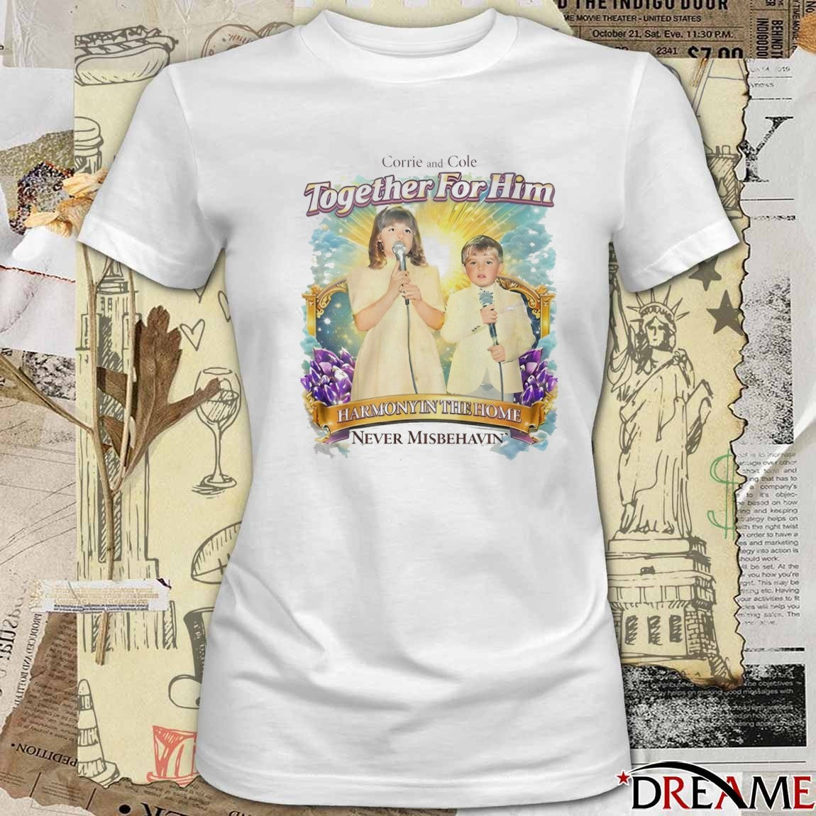 Corrie And Cole Together For Him Harmony In The Home Never Misbehavin’ Family Collection t-shirt