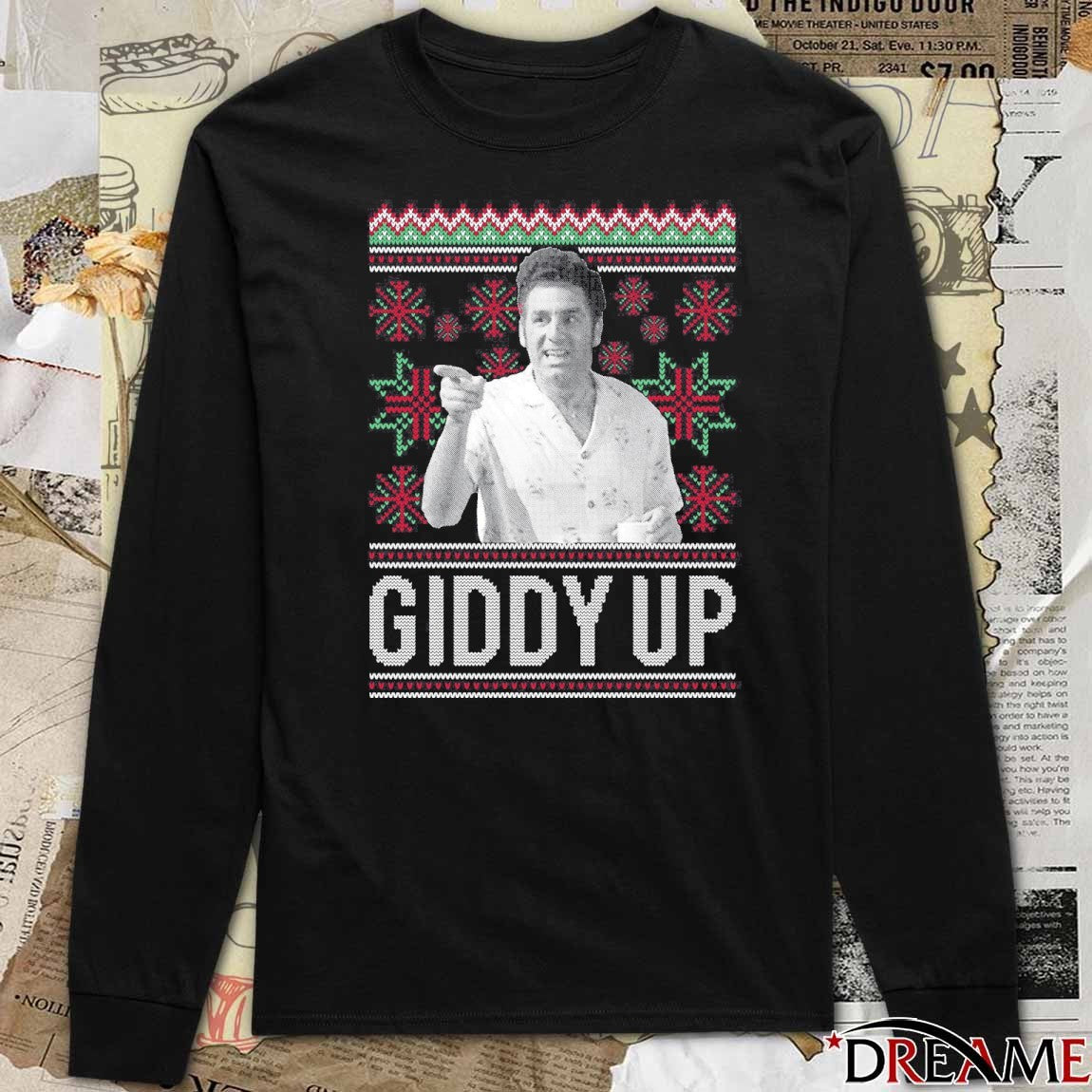 Cosmo Kramer Giddy Up Ugly Christmas Sweater 2025 t-shirt