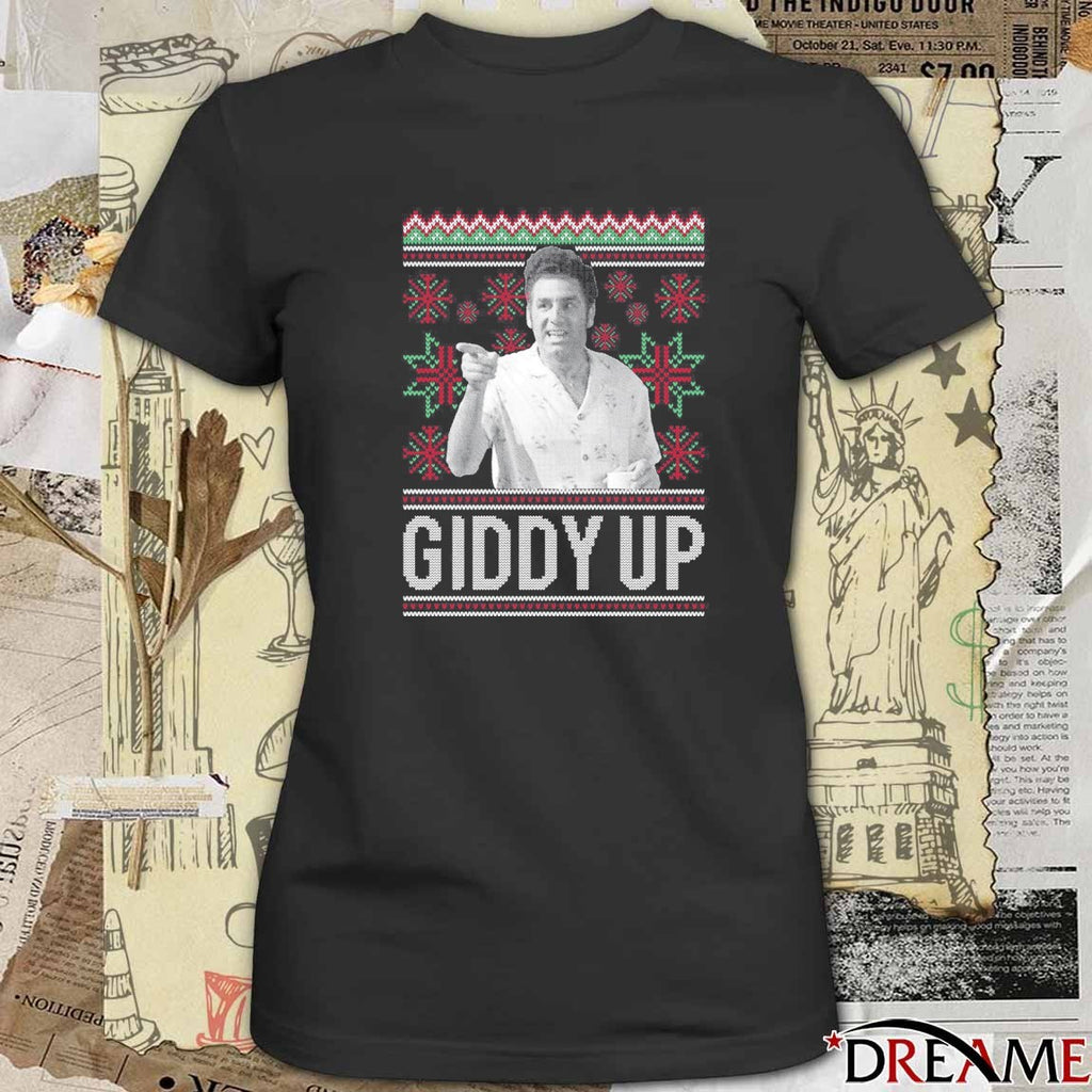 Cosmo Kramer Giddy Up Ugly Christmas Sweater 2025 t-shirt
