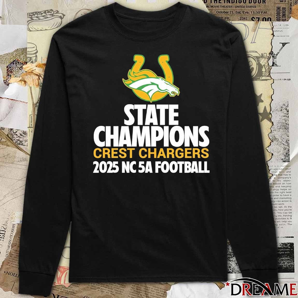 Crest Chargers NC 5A Football State Championship 2025 Winner t-shirt