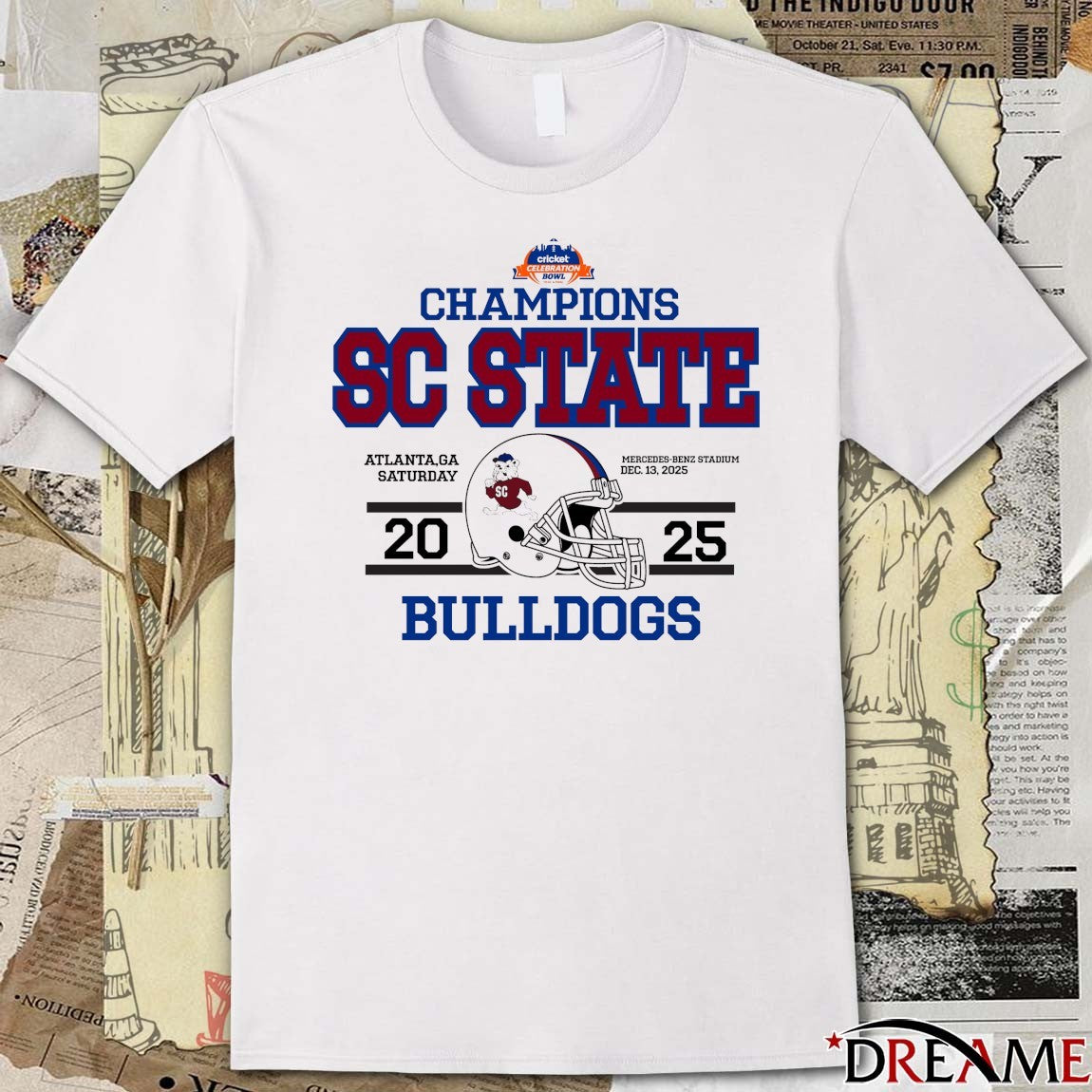 Cricket Celebration Bowl Champions SC State Atlanta GA On Saturday 20 Dec 2025 Mercedes-benz Stadium Bulldogs t-shirt