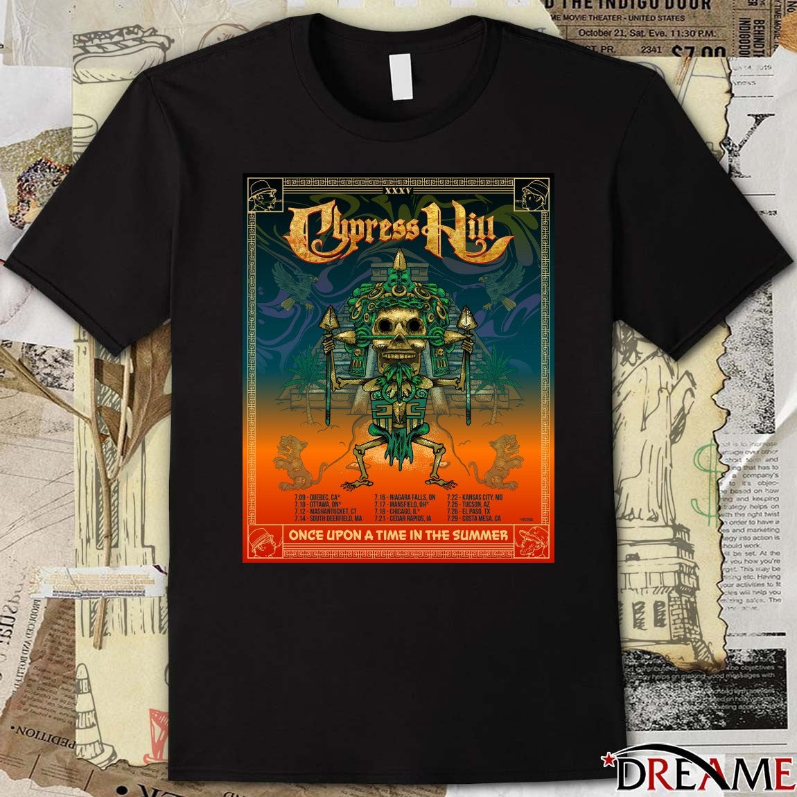Cypress Hill Once Upon A Time In The Summer Tour Celebrating 35 Years Of The Band Poster t-shirt