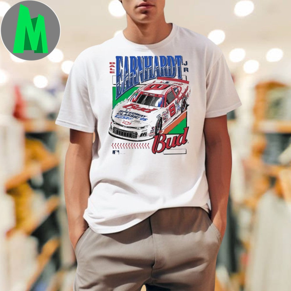 Dale Earnhardt Jr. 2025 Speedway Classic T-Shirt Budweiser MLB NASCAR Race Car Graphic Tee