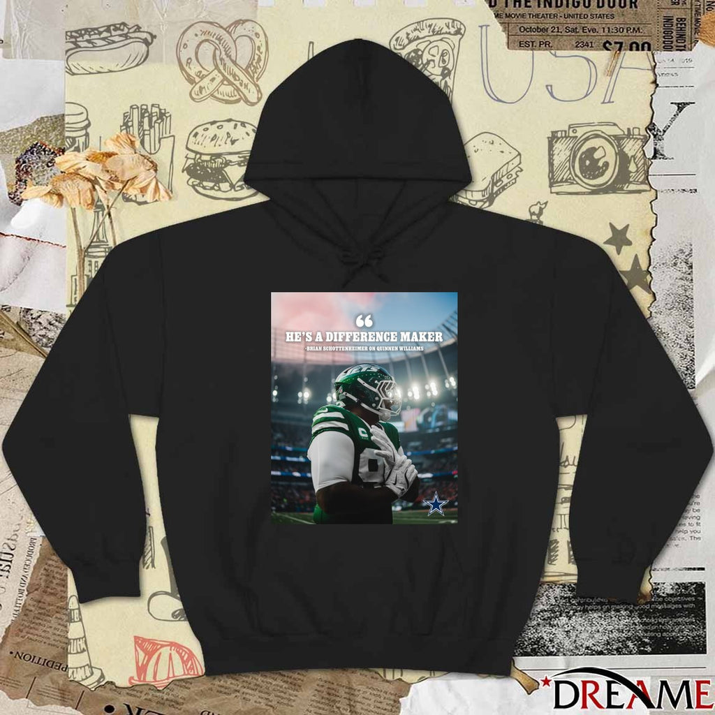 Dallas Cowboys He’s A Difference Maker Brian Schottenheimer On Quinnen Williams Poster t-shirt