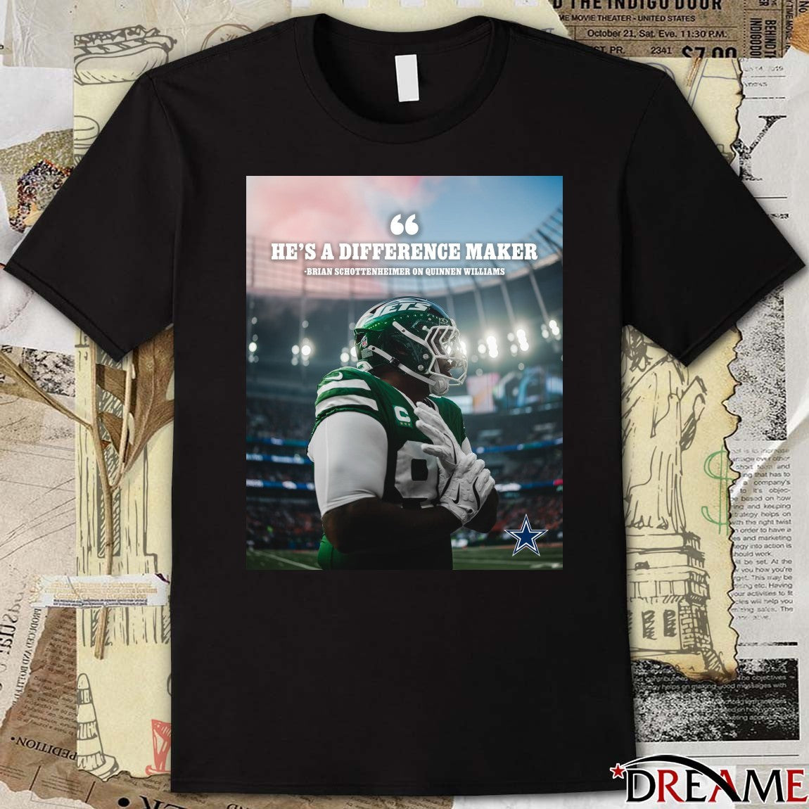 Dallas Cowboys He’s A Difference Maker Brian Schottenheimer On Quinnen Williams Poster t-shirt