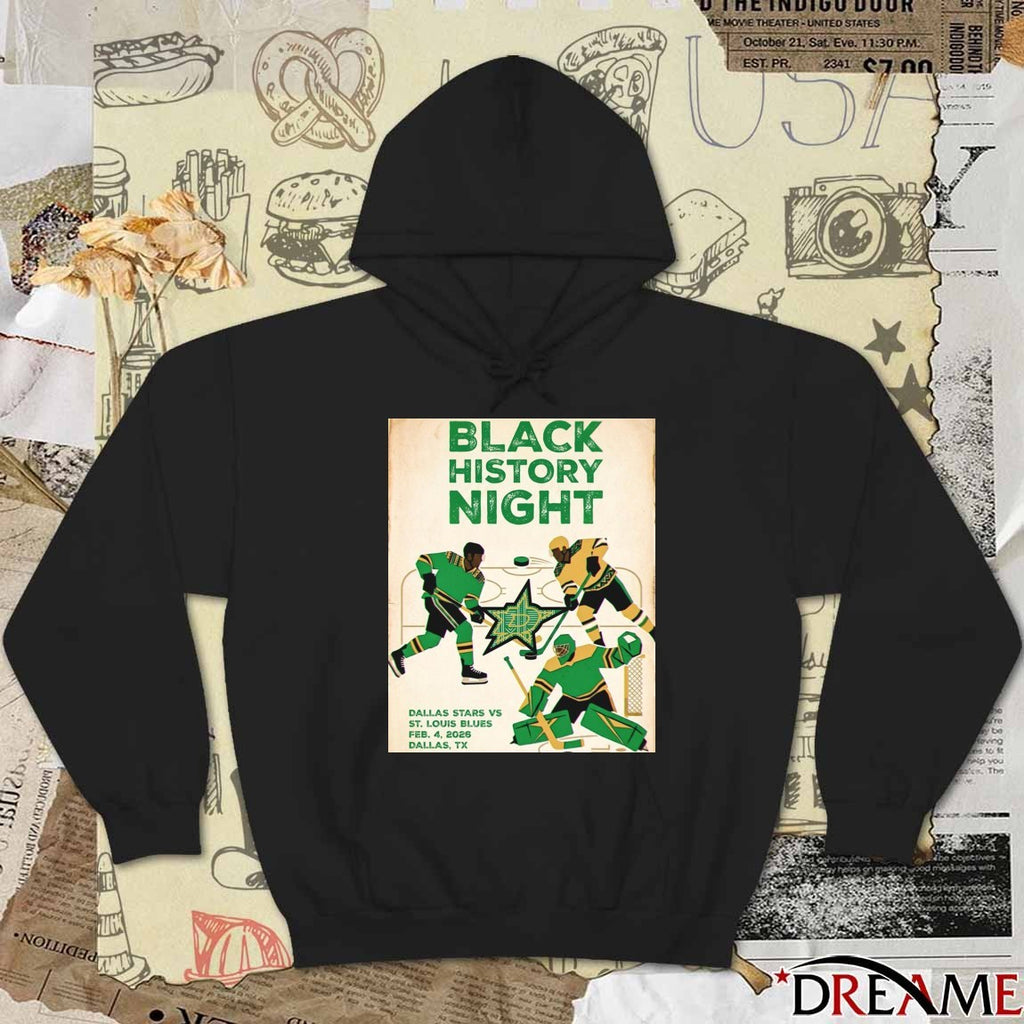 Dallas Stars Vs St Louis Blues Black History Night February 4 2026 Poster t-shirt