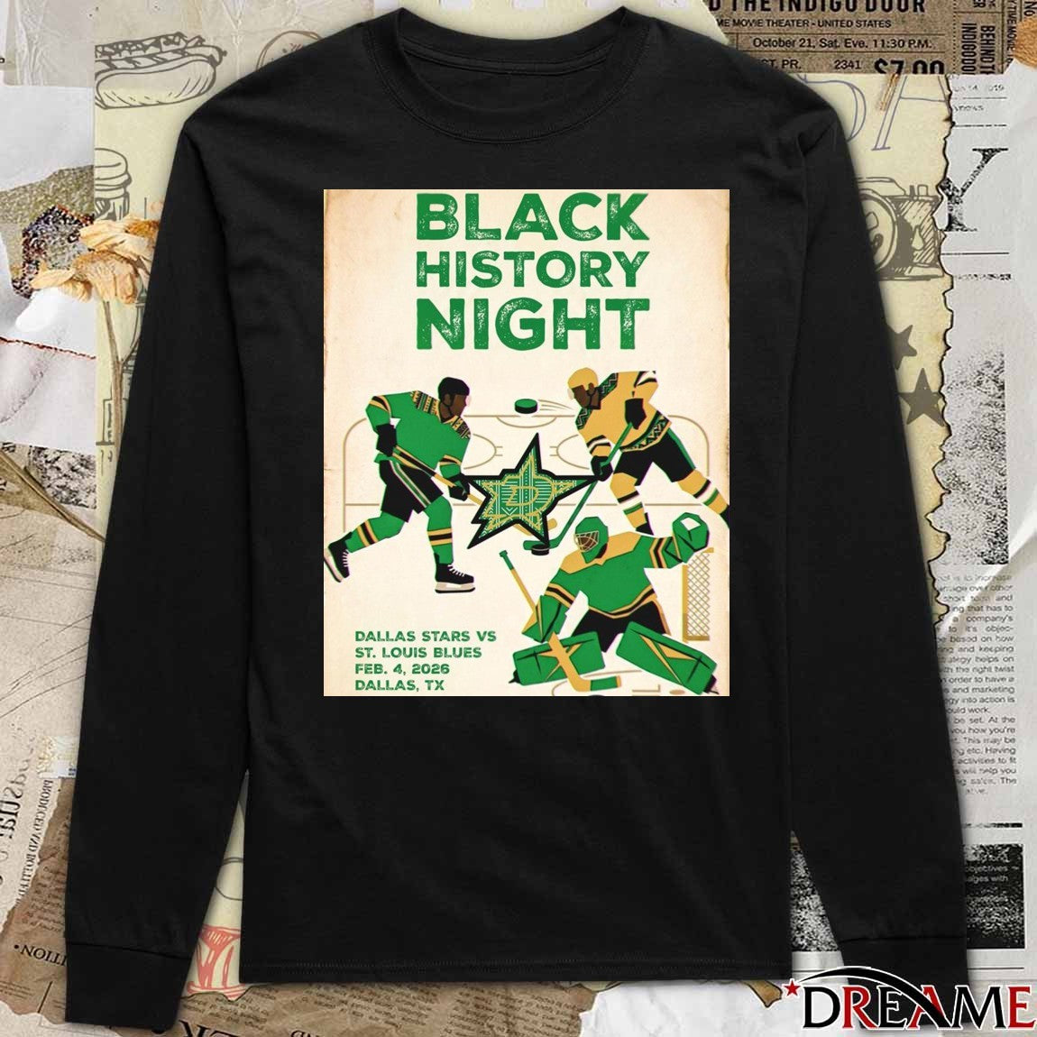 Dallas Stars Vs St Louis Blues Black History Night February 4 2026 Poster t-shirt
