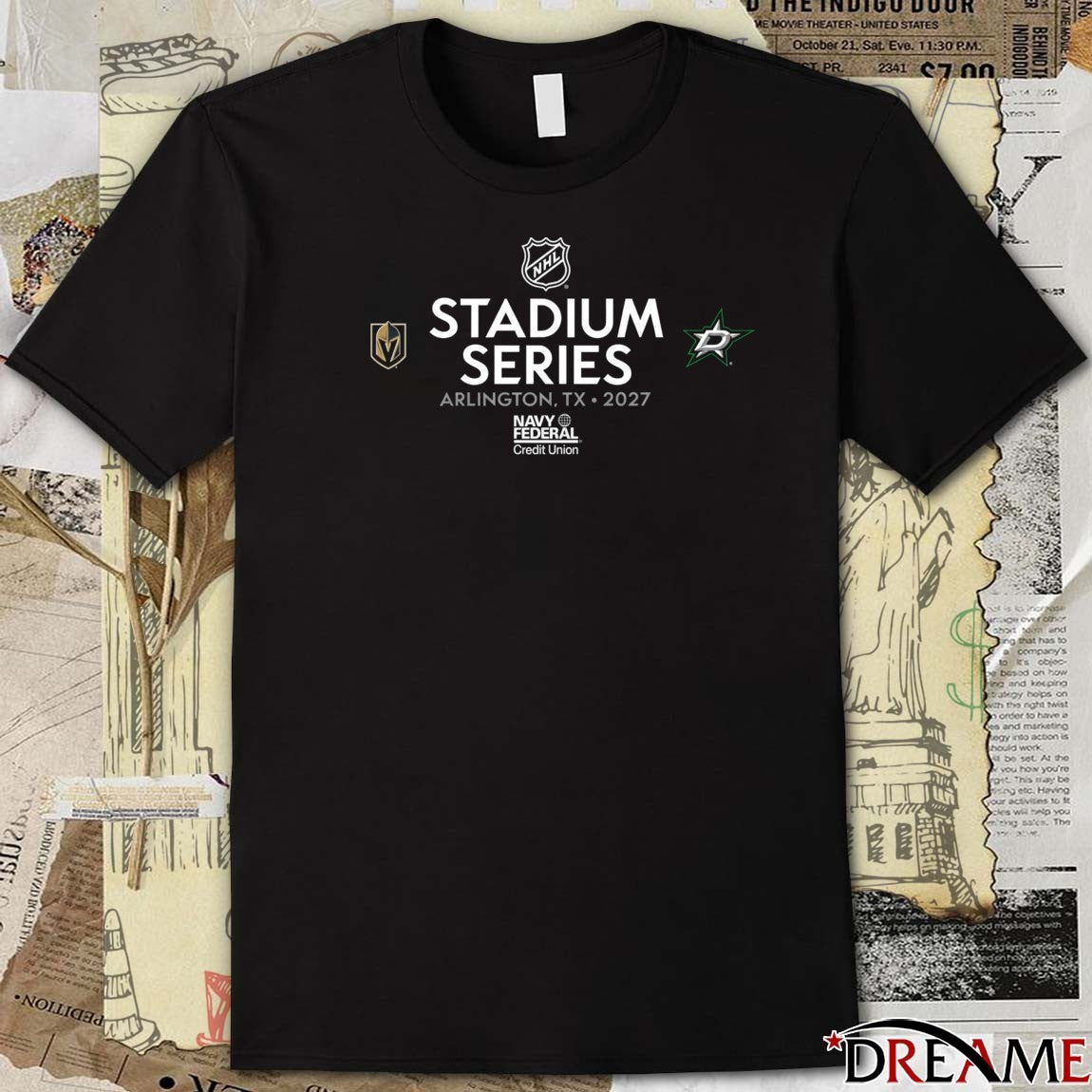Dallas Stars Vs Vegas Golden Knights 2027 Navy Federal Credit Union NHL Stadium Series t-shirt