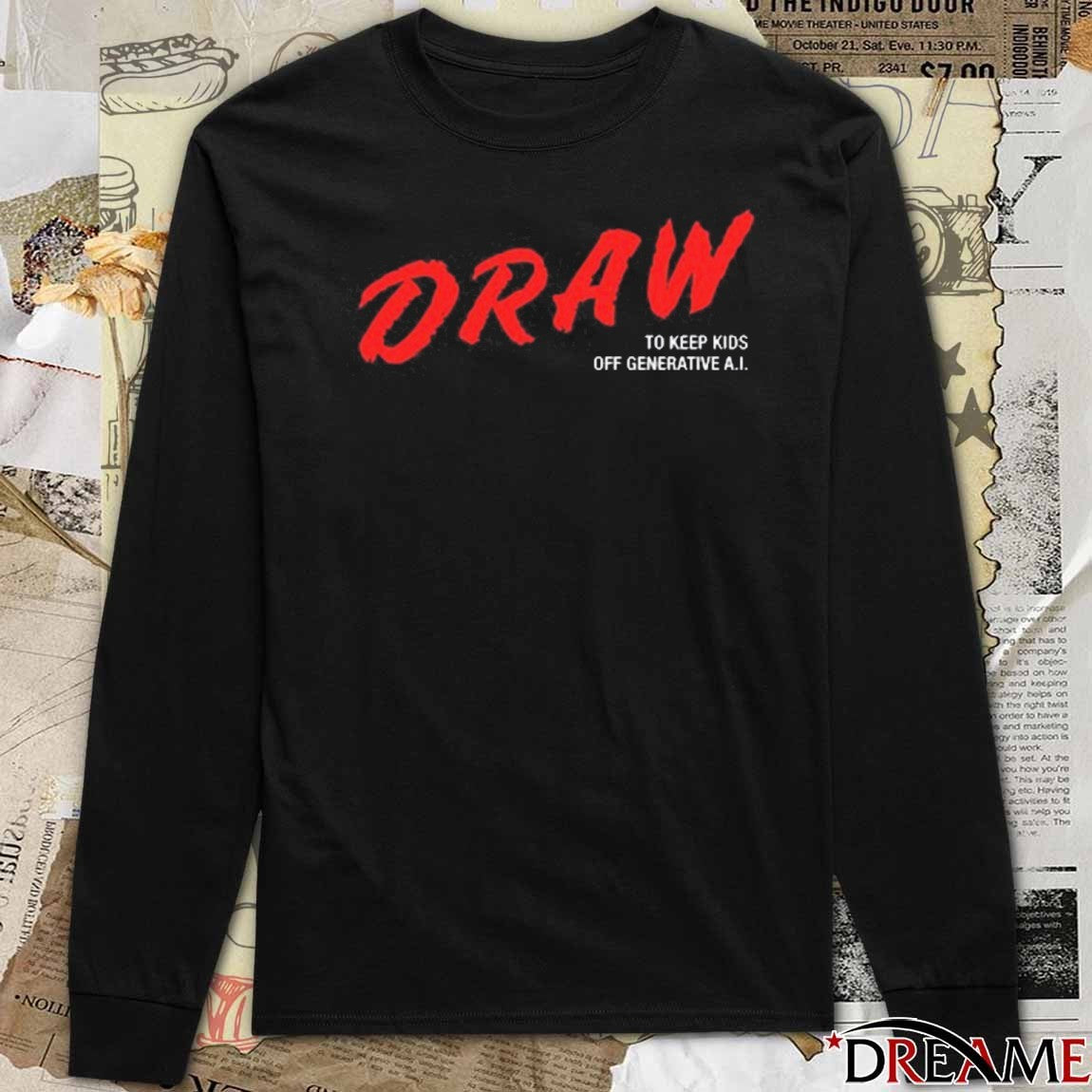 Daron Nefcy Wearing Draw To Keep Kids Off Generative Ai t-shirt