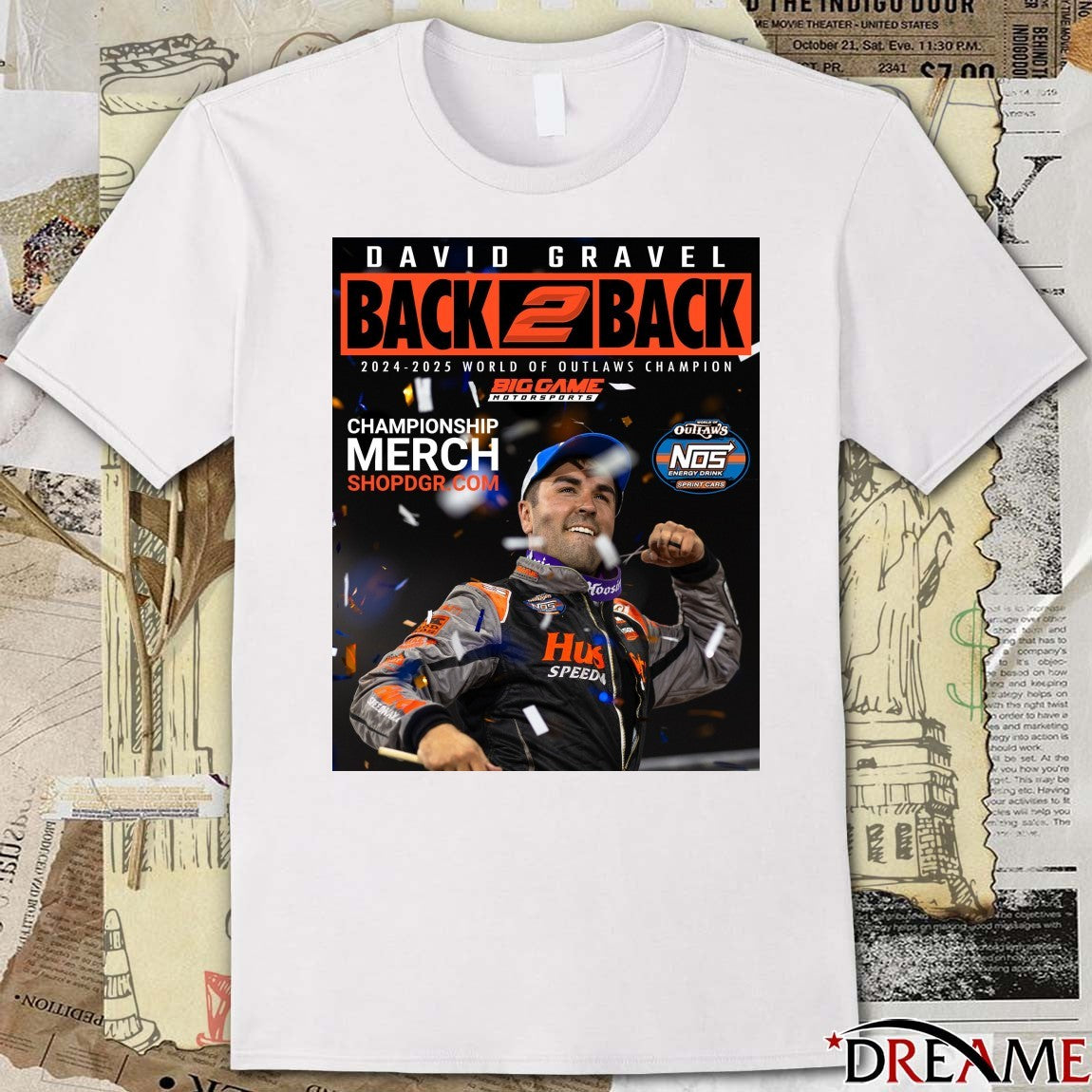 David Gravel Back 2 Back 2024-2025 World Of Outlaws Champion Poster t-shirt