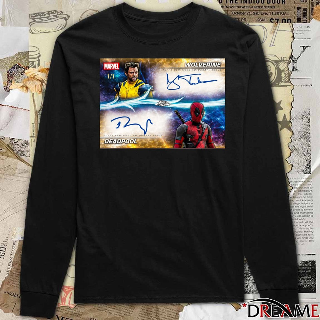 Deadpool & Wolverine Hugh Jackman and Ryan Reynolds Topps Certified Autograph Issue 2025 Signatures t-shirt