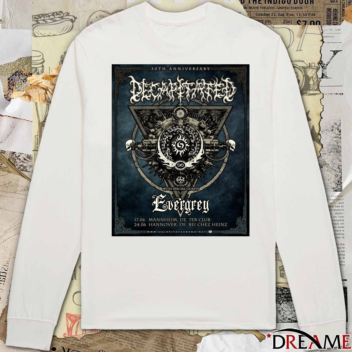 Decapitated 30th Anniversary Summer Tour 17 06 Mannheim DE 24 06 Hannover DE 2026 Poster t-shirt
