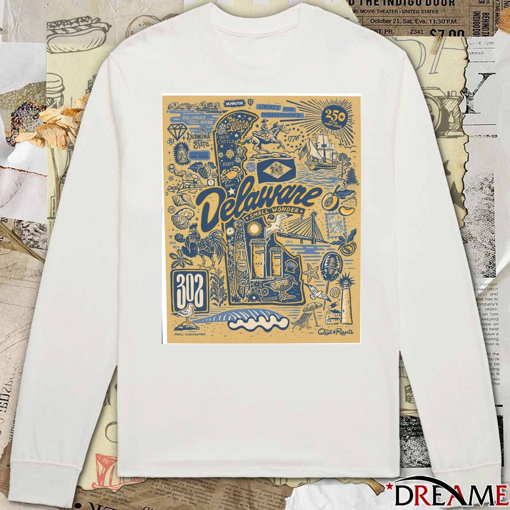 Delaware 250th Anniversary Small Wonder Delaware River The Diamond State Underground Railroad Poster t-shirt