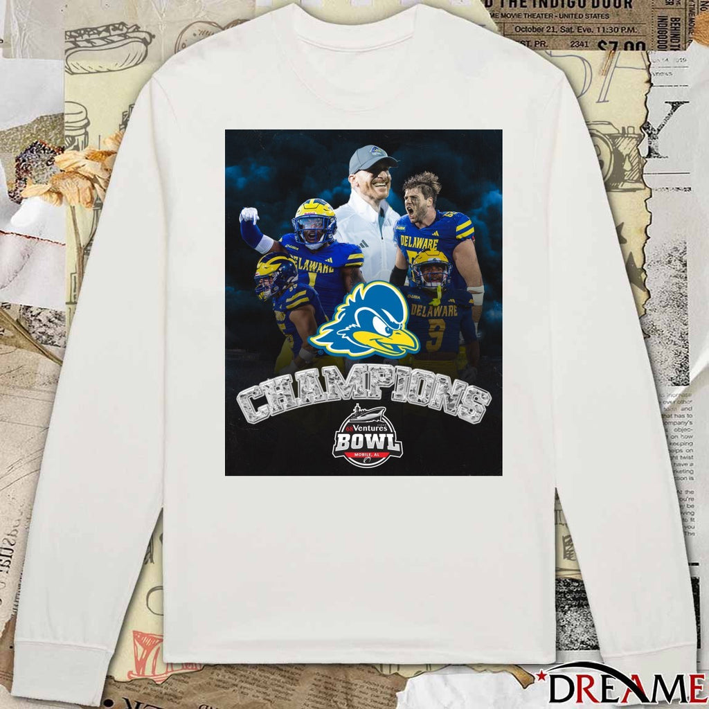 Delaware Blue Hens 2025 68 Ventures Bowl Champions Mobile AL Poster t-shirt