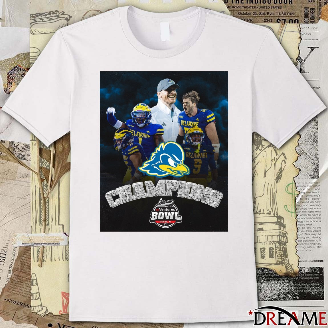 Delaware Blue Hens 2025 68 Ventures Bowl Champions Mobile AL Poster t-shirt