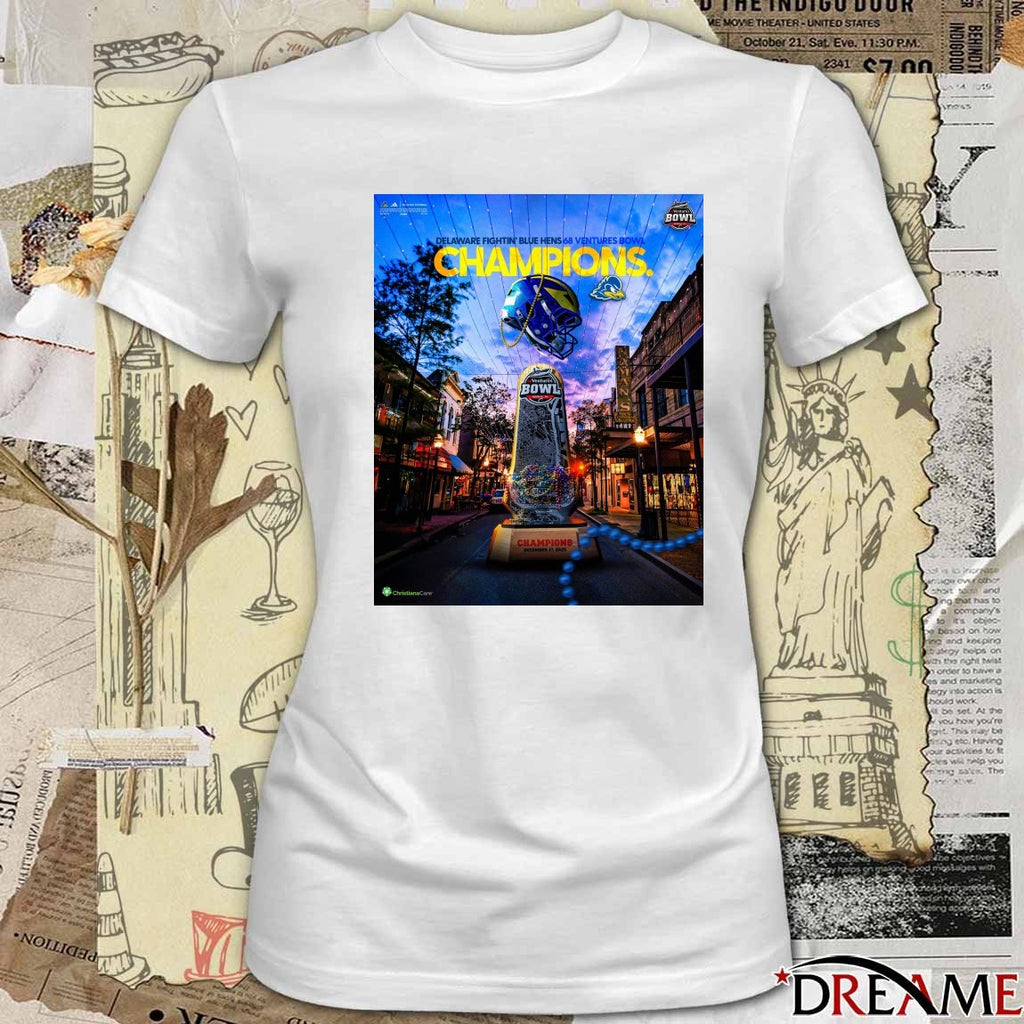 Delaware Fightin’ Blue Hens 2025 68 Ventures Bowl Champions December 17, 2025 Poster t-shirt