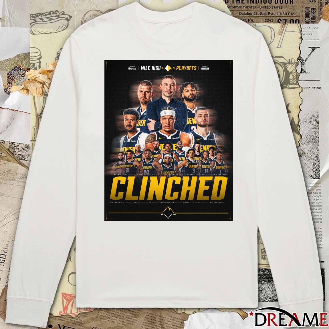 Denver Nuggets 2026 Mile High Playoffs Clinched 2026 Poster t-shirt