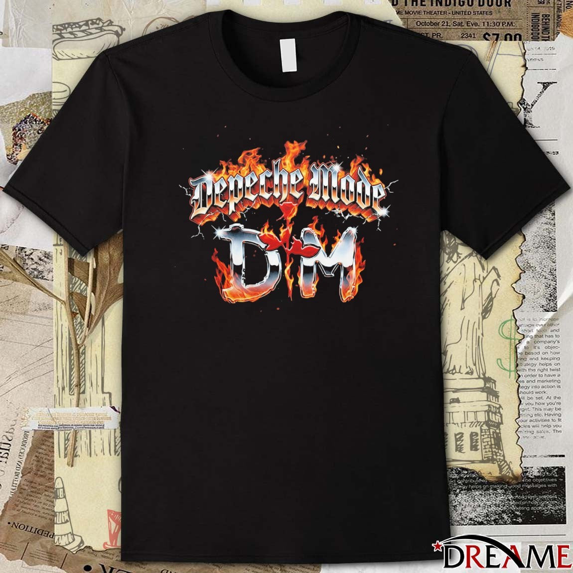 Depeche Mode Merch 2026 Strangelove Flames DM logo t-shirt