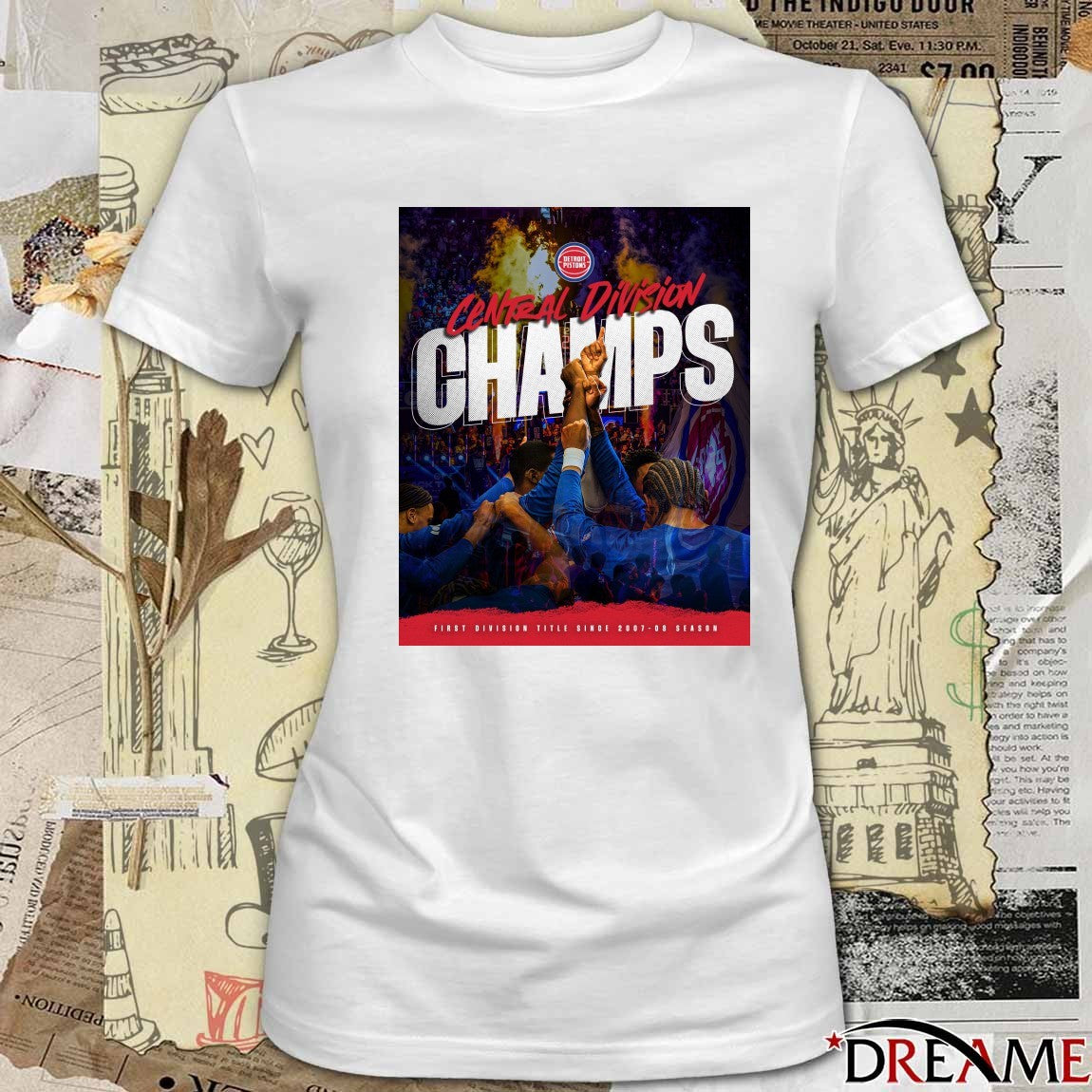 Detroit Pistons Central Division Champs First Division Title Since 2007-08 Season Poster t-shirt