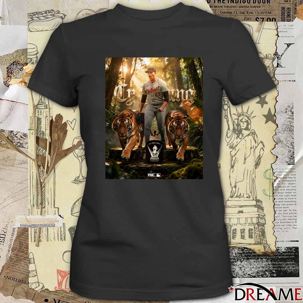 Detroit Tigers Tarik Skubal 2025 American League Cy Young Award Poster t-shirt